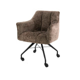 Satz von 2 Esszimmerstühlen Richmond Taupe Stoff mit Rollen 