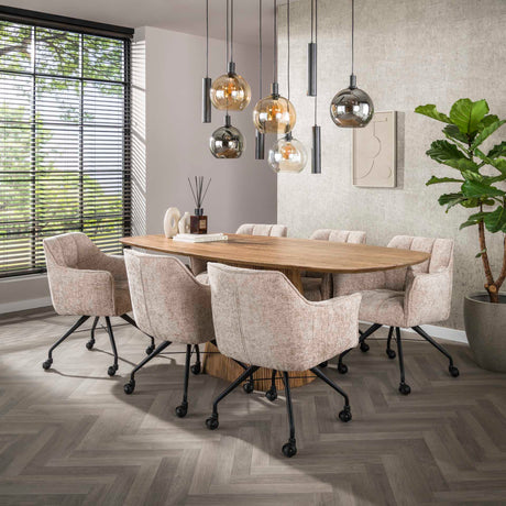 Satz von 2 Esszimmerstühlen Hoven Rich Sand Elegant 