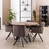 Set van 2 Eetkamerstoelen Lino Velvet Antraciet Draaibaar