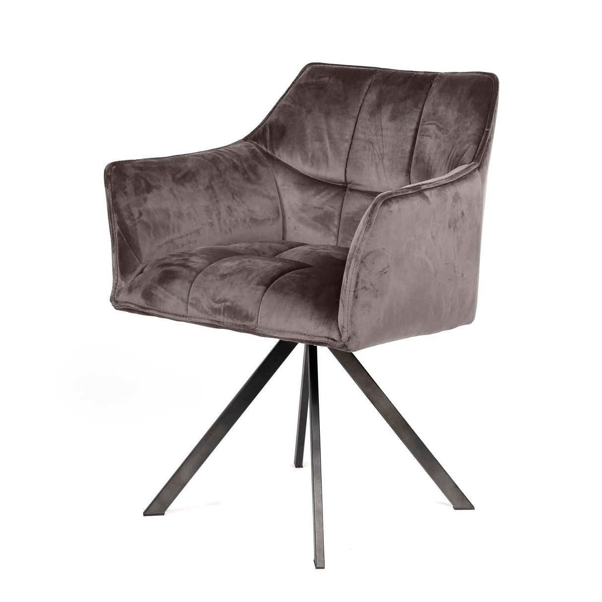 Set van 2 Eetkamerstoelen Lino Velvet Antraciet Draaibaar