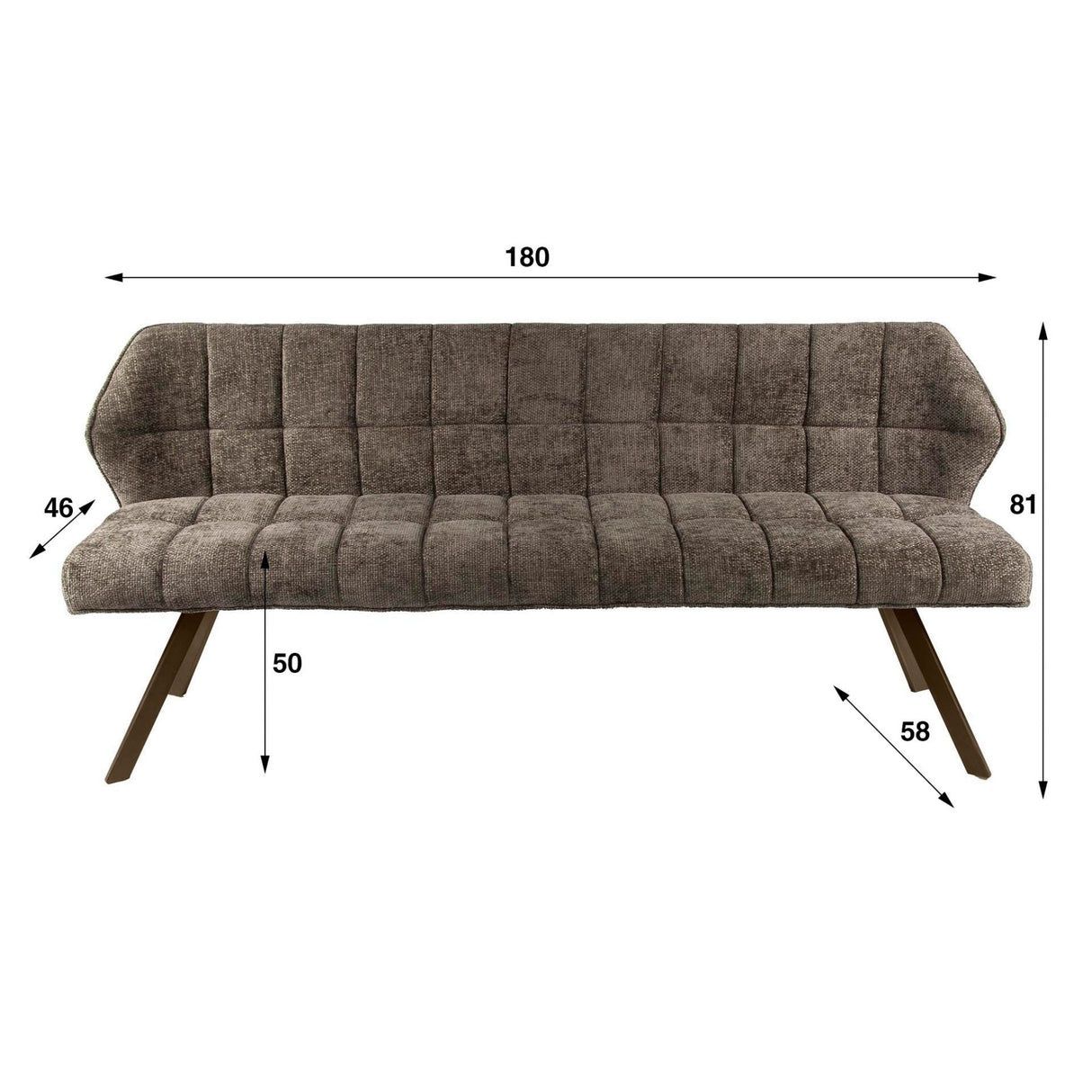 Esszimmer-Sofagitter aus taupebraunem Chenille