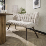 Esszimmersofa Grid Chenille Sandbraun