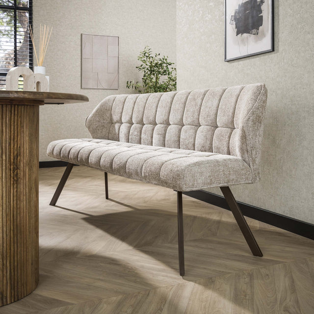 Esszimmersofa Grid Chenille Sandbraun
