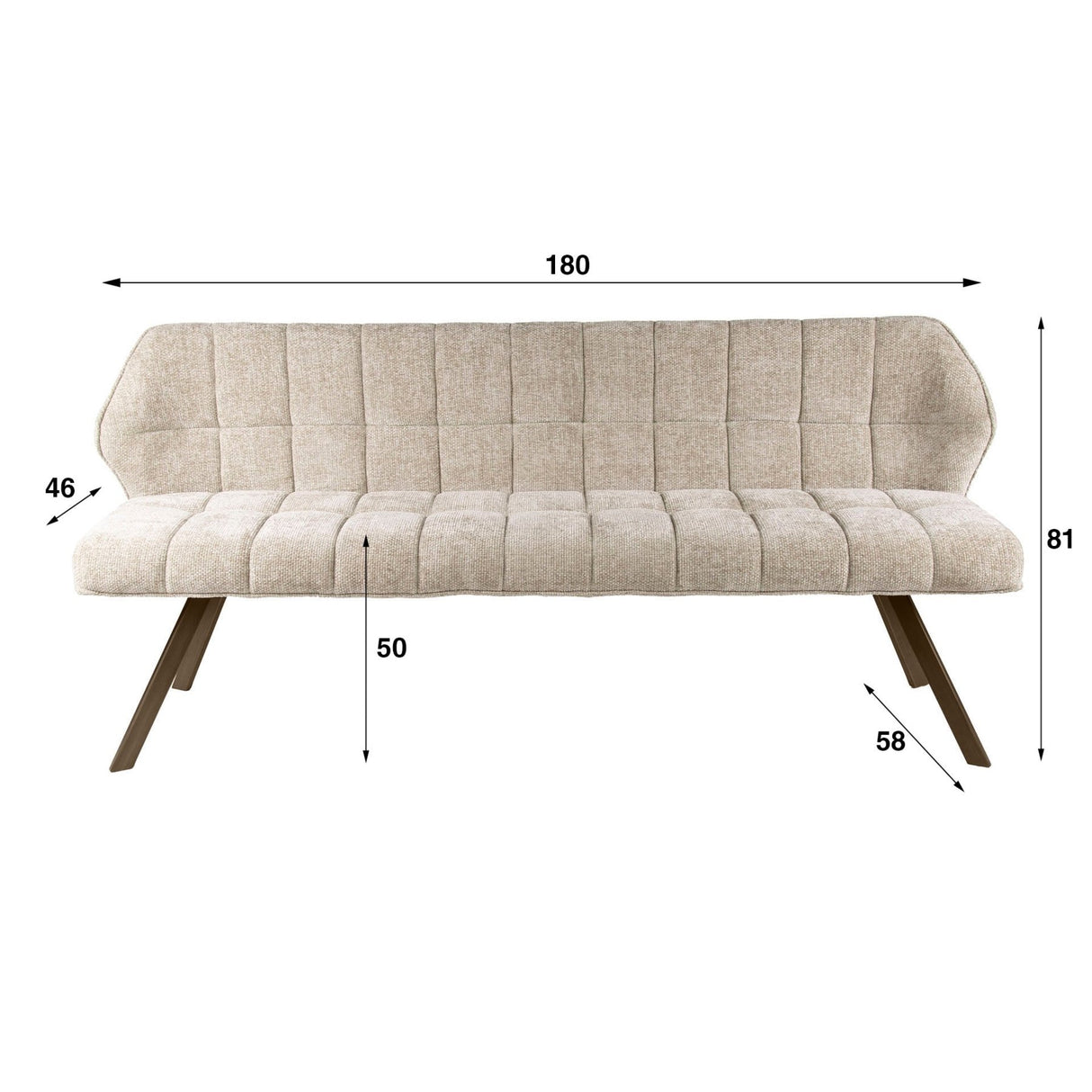 Esszimmersofa Grid Chenille Sandbraun