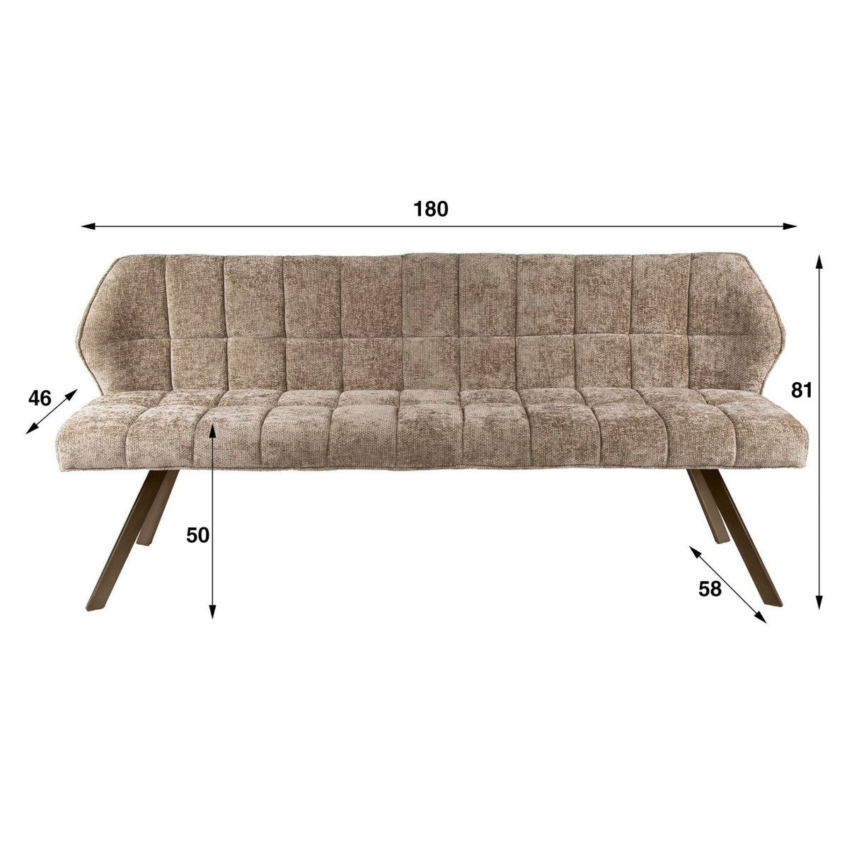 Esszimmerbank Gitter Chenille Braun
