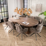 Eetkamerstoel Elite Taupe Chenille Stof Rich Draaibaar