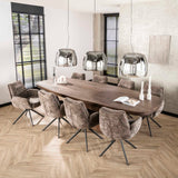 Eetkamerstoel Elite Taupe Chenille Stof Rich Draaibaar