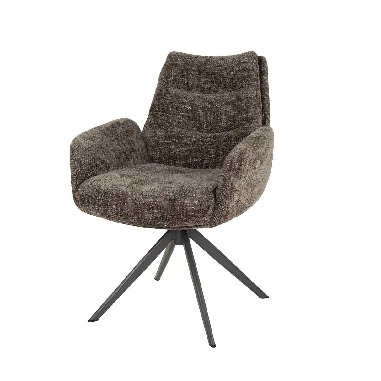 Eetkamerstoel Elite Taupe Chenille Stof Rich Draaibaar