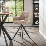 Barkruk Elite Zand Chenille Stof Rich Draaibaar