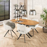 Set von 2 Esszimmerstühlen Springo Drehbar Eagle Creme 