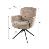 Satz aus 2 Esszimmerstühlen Savona drehbar Hoven Rich Sand 