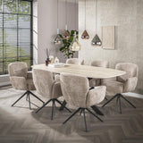 Satz aus 2 Esszimmerstühlen Savona drehbar Hoven Rich Sand 