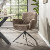 Set aus 2 drehbaren Esszimmerstühlen Milano Hoven in Champagner 