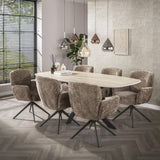 Set aus 2 drehbaren Esszimmerstühlen Milano Hoven in Champagner 