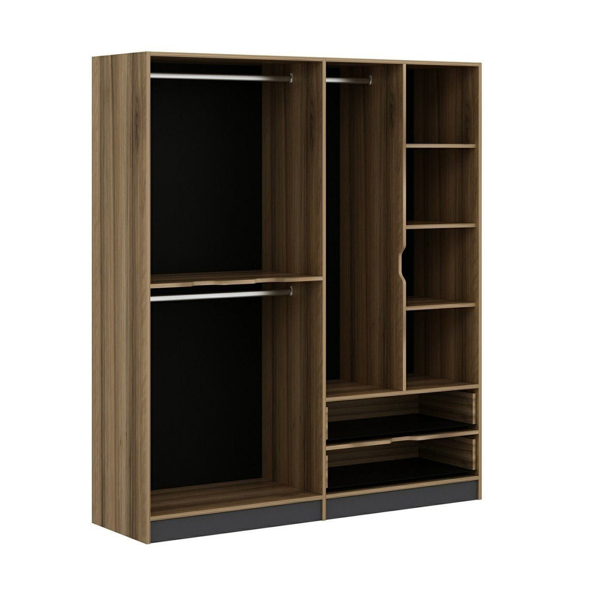 Garderobe Elina Anthrazit Gold Melamin 185x208x52 cm