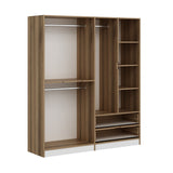 Garderobe Elina White Gold Melamin 185x208x52 cm