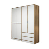 Garderobe Elina White Gold Melamin 185x208x52 cm