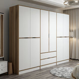 Garderobe Elina White Gold Melamin 277x208x52 cm