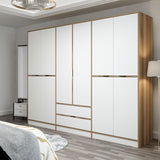 Garderobe Elina White Gold Melamin 277x208x52 cm