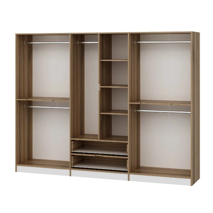 Garderobe Elina White Gold Melamin 277x208x52 cm