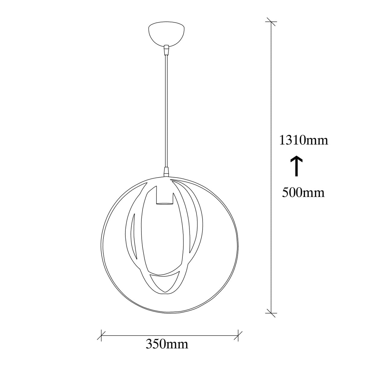 Hanglamp 1-lichts Zwart Metaal Thorn