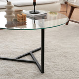 Runder Glastisch 75 cm - Schwarzes Metallgestell 