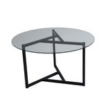 Runder Glastisch 75 cm - Schwarzes Metallgestell 