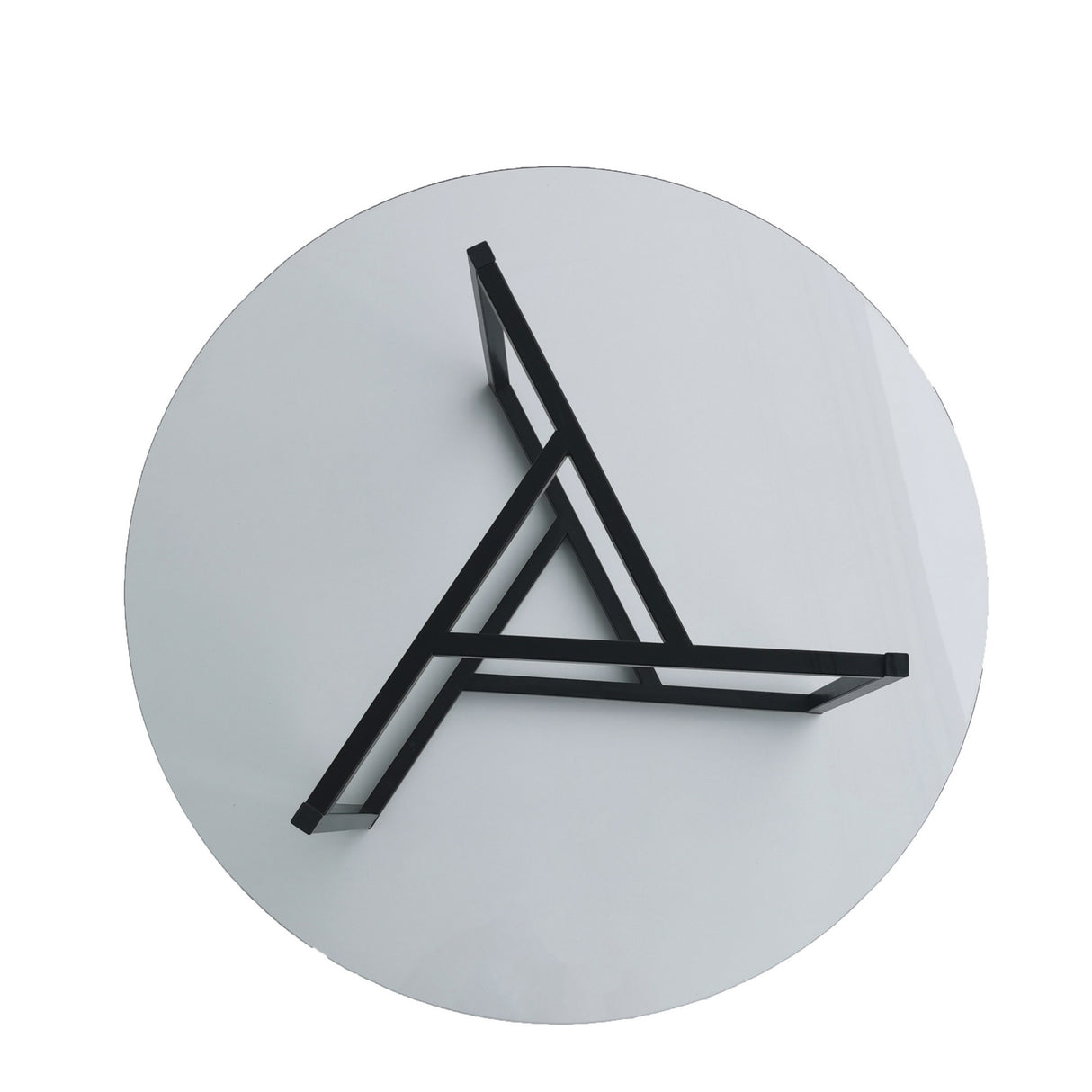 Runder Glastisch 75 cm - Schwarzes Metallgestell 