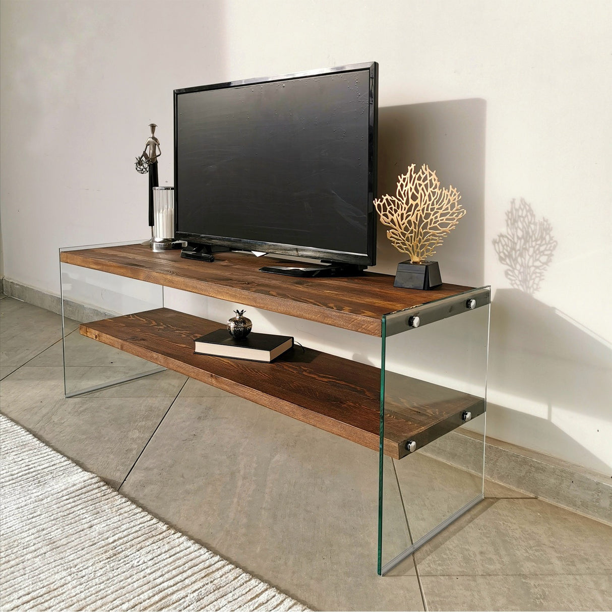 TV -Möbel Coral Walnut Dennenhout 120x45x35 cm