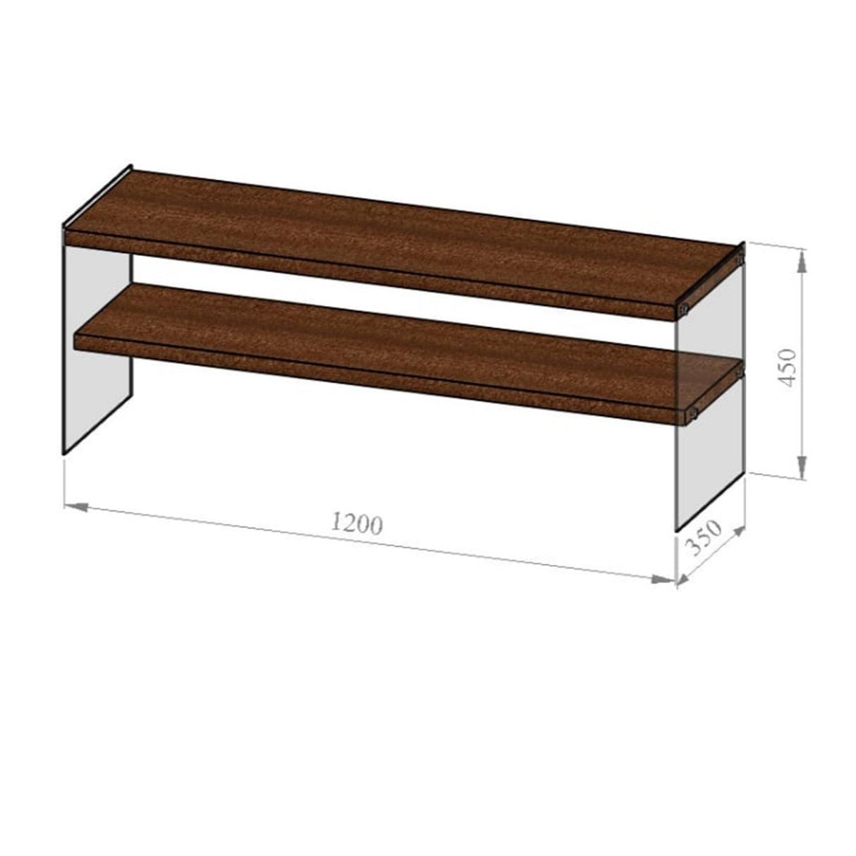 TV -Möbel Coral Walnut Dennenhout 120x45x35 cm