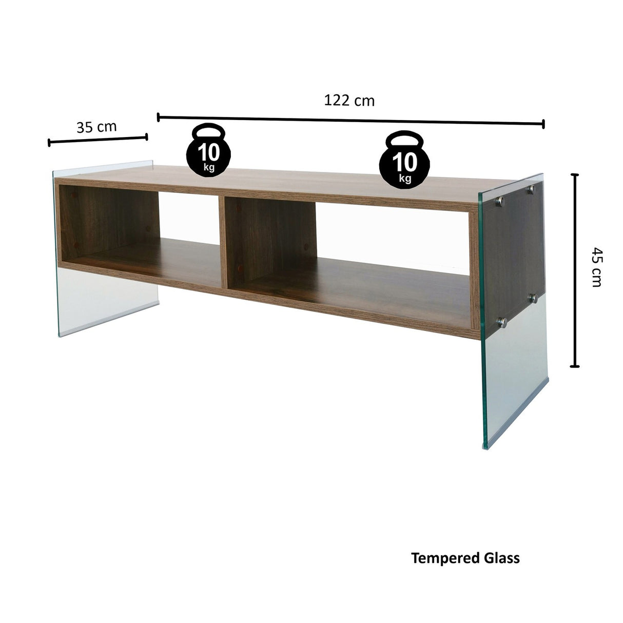 TV -Möbel Echo Walnut Melamin 120x45x35 cm