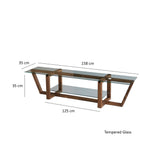 TV -Möbel amaufi Walnussglas 158x35x35 cm