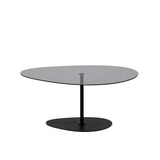 Organischer Design-Couchtisch Getöntes Glas Torpo - Schwarzes Metallgestell 