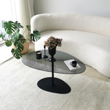 Organischer Design-Couchtisch Getöntes Glas Torpo - Schwarzes Metallgestell 