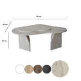 Organischer Couchtisch Travertin Melamin Marmorlook Melta - 105x65 cm 