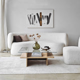 Couchtische - Couchtisch Quadratischer Glas-Sagu – Saphir Melamin Basis - 90x90 cm - Dimehouse