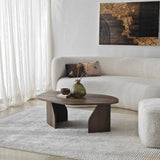 Organischer Couchtisch Walnuss Melamin Regal - 105x65 cm 