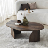 Organischer Couchtisch Walnuss Melamin Regal - 105x65 cm 
