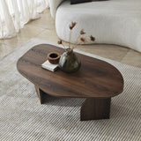 Organischer Couchtisch Walnuss Melamin Regal - 105x65 cm 