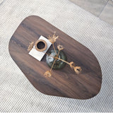 Organischer Couchtisch Walnuss Melamin Regal - 105x65 cm 