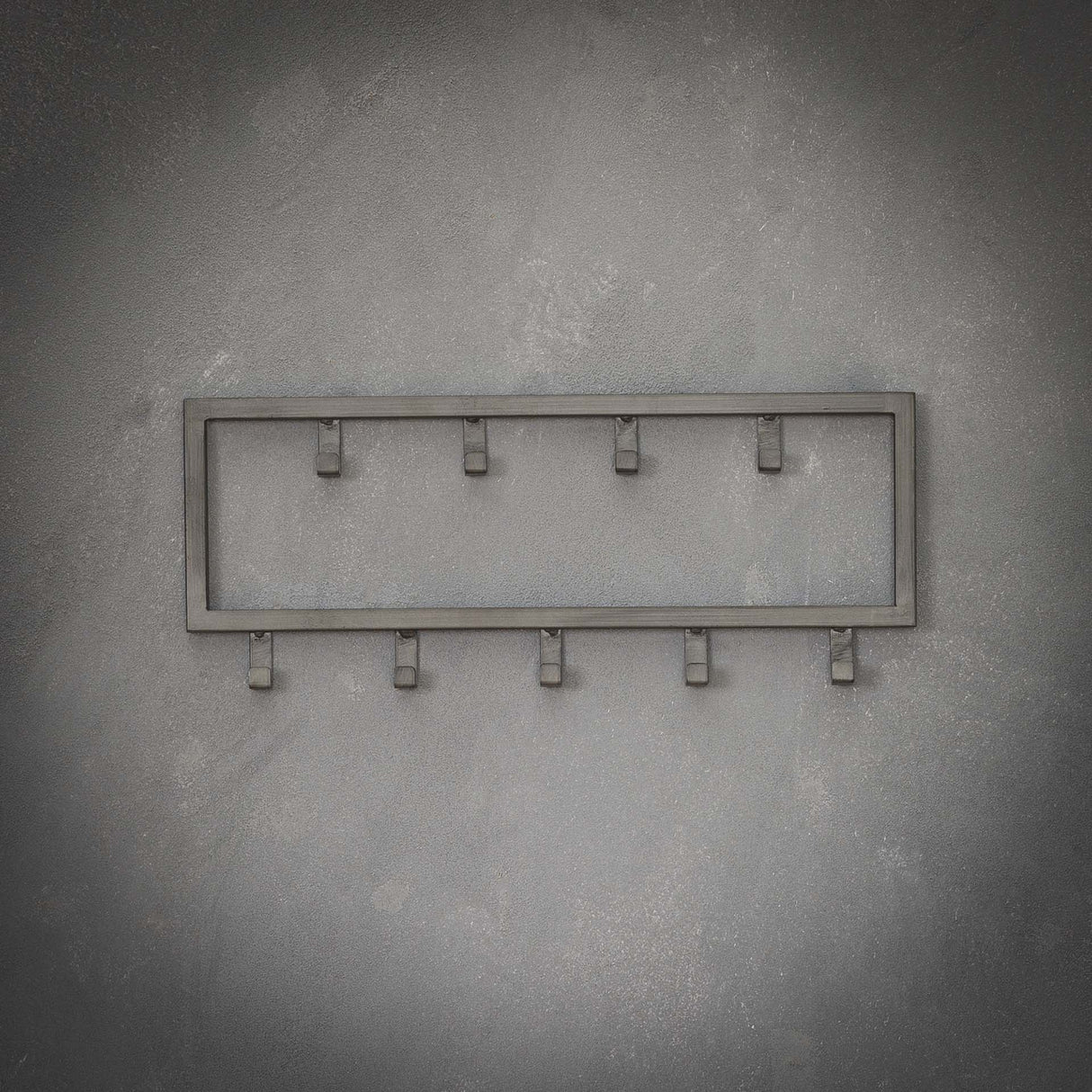 Industrieller Kleiderhaken Milano 9 Haken Gebürstetes Metall silber 