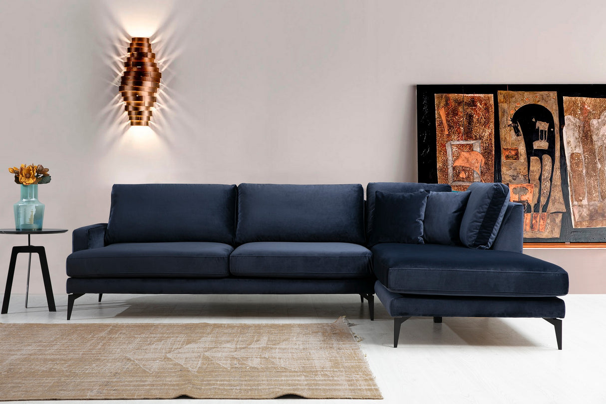 Ecksofa rechts Papira Marineblau