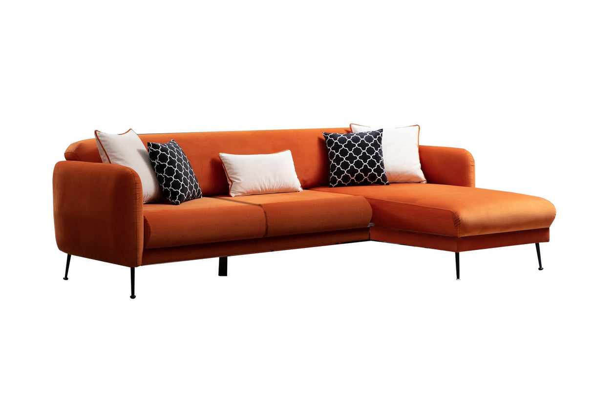 Ecksofa mit Schlaffunktion rechts Sevilla Orange