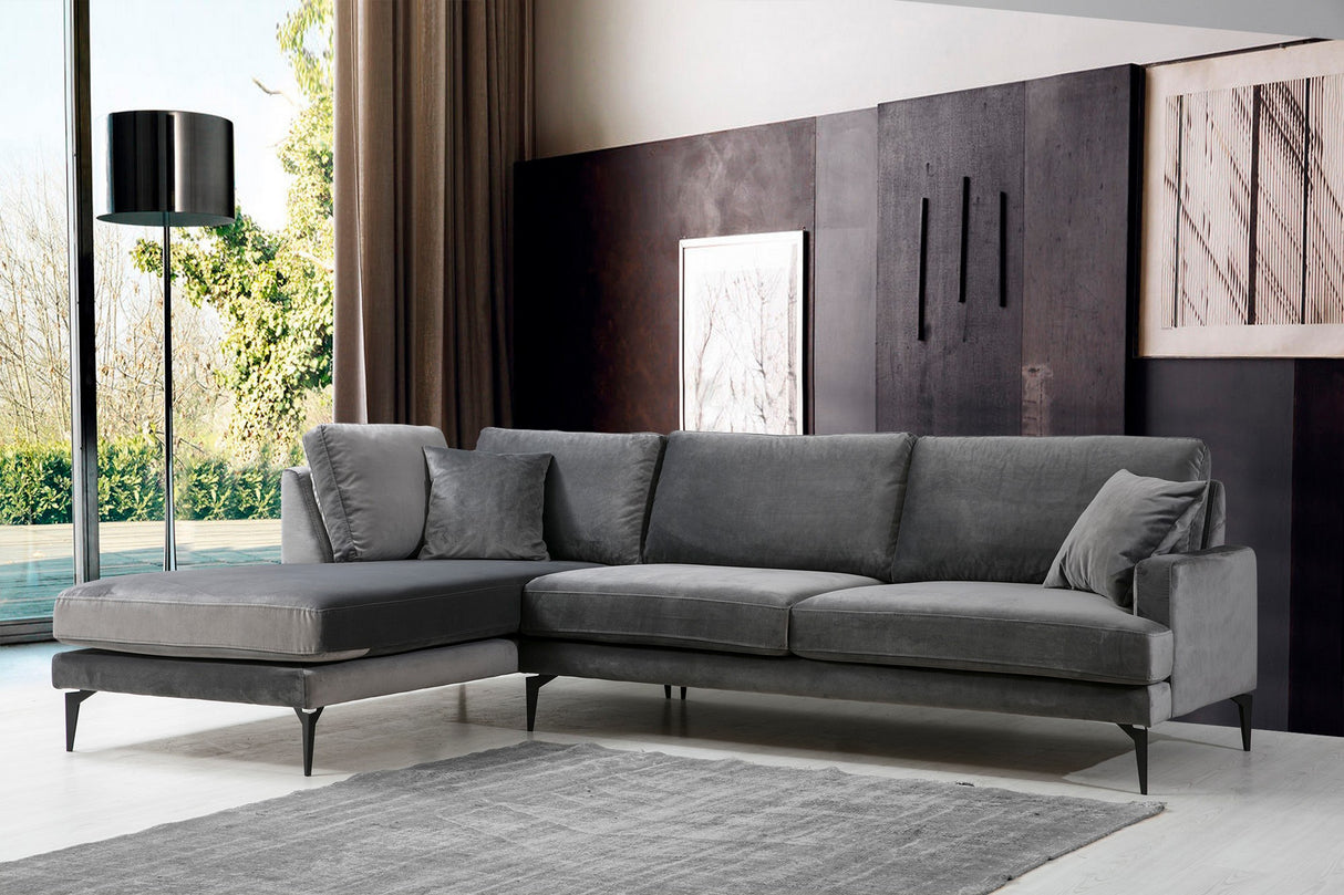 Ecksofa links Papira Anthrazit