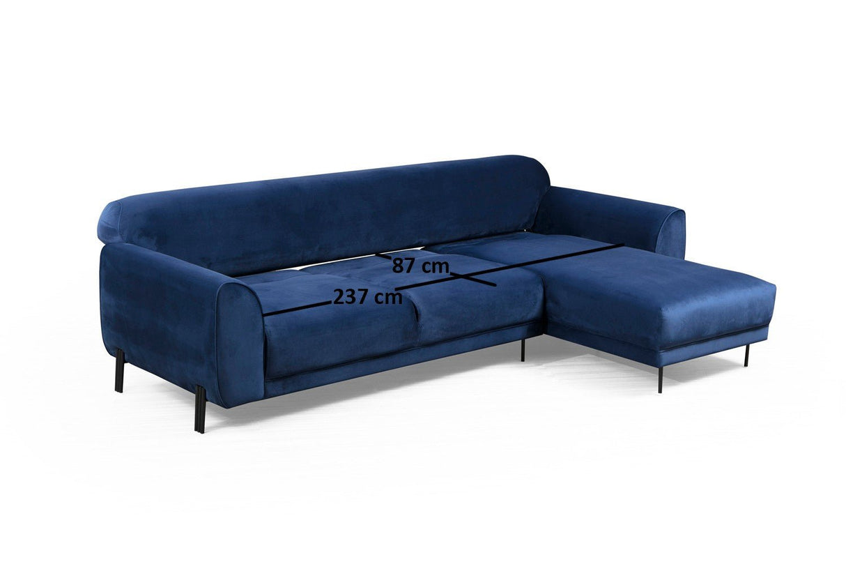 Ecksofa mit Schlaffunktion Rechtes Bild Marineblau