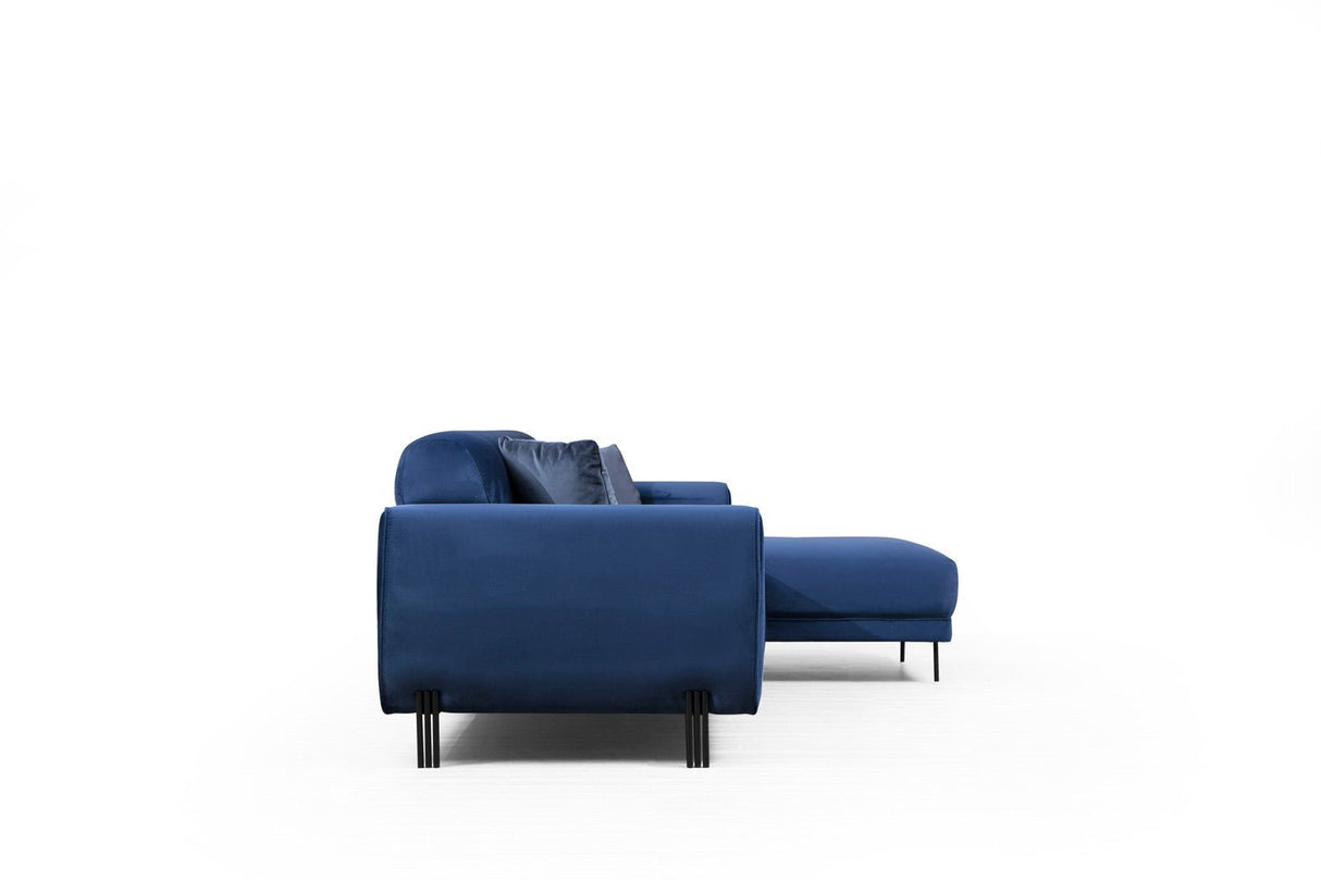 Ecksofa mit Schlaffunktion Rechtes Bild Marineblau