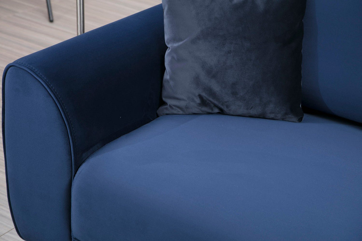 Ecksofa mit Schlaffunktion Rechtes Bild Marineblau