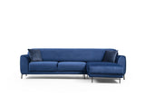 Ecksofa mit Schlaffunktion Rechtes Bild Marineblau