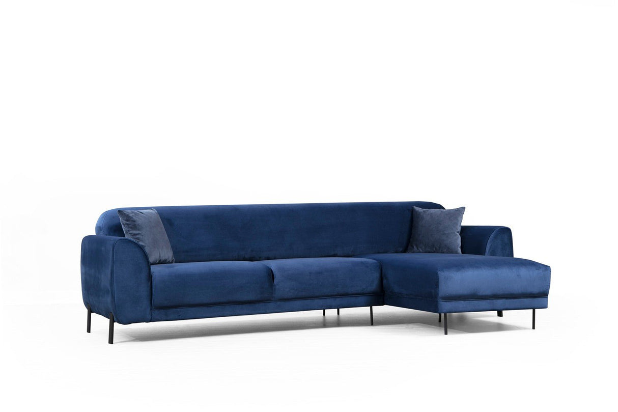 Ecksofa mit Schlaffunktion Rechtes Bild Marineblau