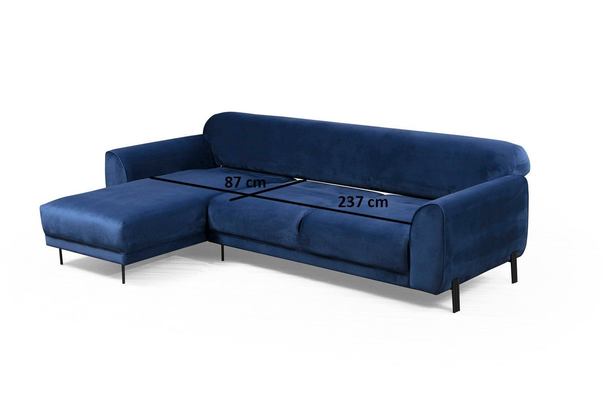 Ecksofa mit Schlaffunktion Linkes Bild Marineblau